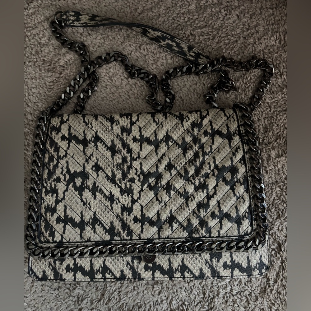 Aldo Black and Cream Crossbody Bag with Elegant Design